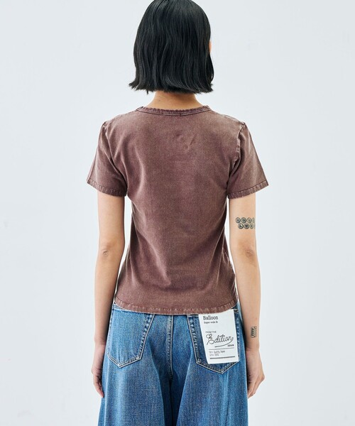 EDITION(エディション)の「ストレッチコットンガーメントダイ プルオーバー(Tシャツ/カットソー・レディース・ブラック/レッド系その他・36/34)」の6枚目の写真