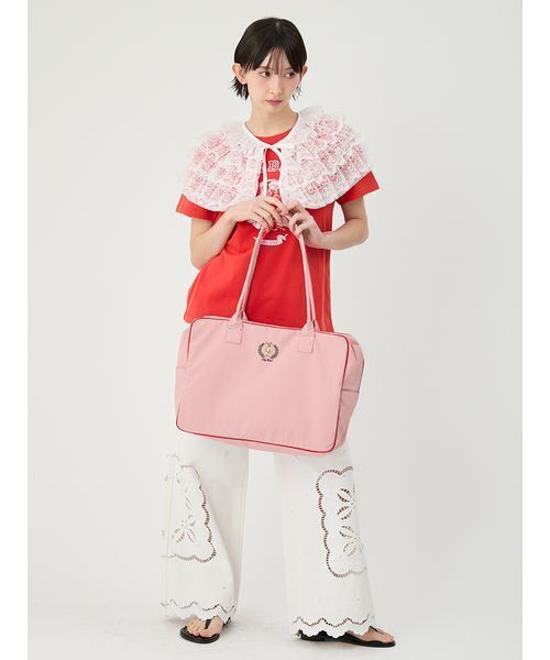 LILY BROWN(リリーブラウン)の「【ZOZO限定カラーあり】Lily Bearキャリーオンボストンバッグ(ボストンバッグ・レディース・ピンク/ダークネイビー/ブルー/アイボリー/ブラック・F)」の16枚目の写真