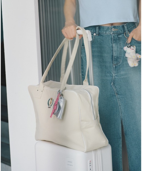 即日発送malbon25バッグキャディバッグ ボストンバッグアイボリー 水色 ZOZO限定カラーあり】Lily Bearキャリーオンボストンバッグ（ボストン