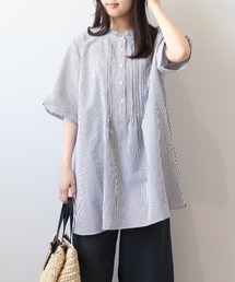 【LL～6L 大きいサイズ】【WEB限定】フロントピンタックブラウス