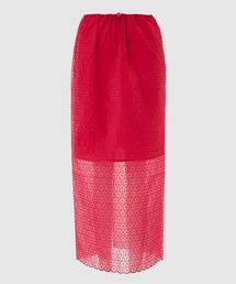 LONG PENCIL SKIRT W DRAWSTRING WAIST AND BACK SLIT