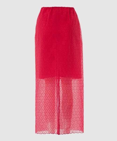 CECILIE BAHNSEN(セシリー バンセン)の「LONG PENCIL SKIRT W DRAWSTRING WAIST AND BACK SLIT(スカート・レディース・レッド・6/8)」の4枚目の写真