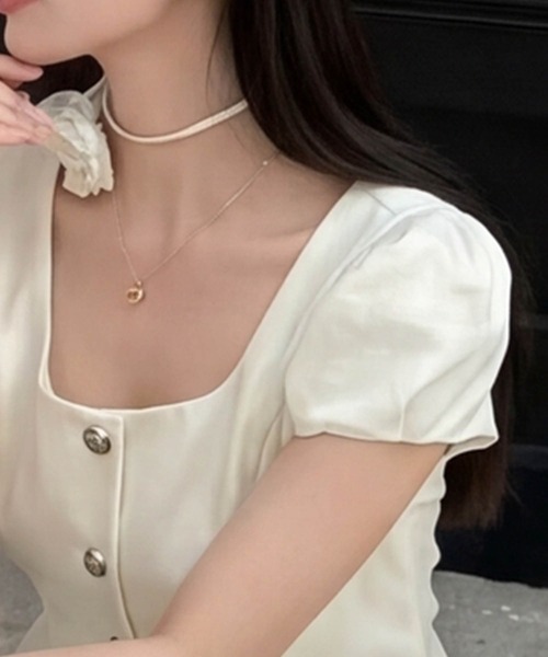 DRESS PLUS(ドレスプラス)の「パフスリーブジャケット スカートセットアップ(セットアップ・レディース・ピンク/アイボリー・M/L)」の16枚目の写真