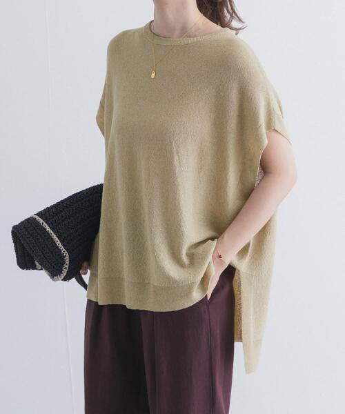 URBAN RESEARCH DOORS(アーバンリサーチドアーズ)の「リネン混ブークレニットワイドプルオーバー(ニット/セーター・レディース・カーキ/ベージュ/ネイビー・FREE)」の5枚目の写真