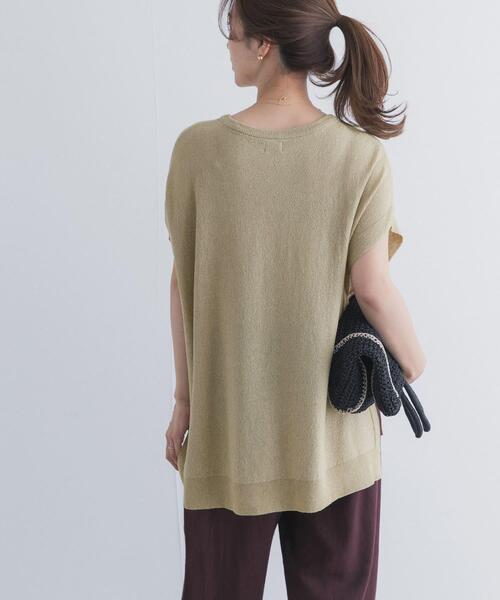 URBAN RESEARCH DOORS(アーバンリサーチドアーズ)の「リネン混ブークレニットワイドプルオーバー(ニット/セーター・レディース・カーキ/ベージュ/ネイビー・FREE)」の7枚目の写真
