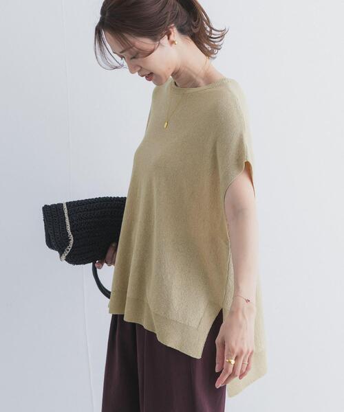 URBAN RESEARCH DOORS(アーバンリサーチドアーズ)の「リネン混ブークレニットワイドプルオーバー(ニット/セーター・レディース・カーキ/ベージュ/ネイビー・FREE)」の9枚目の写真