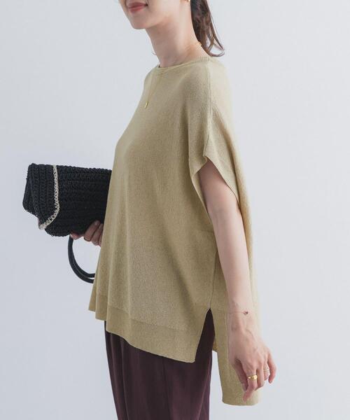 URBAN RESEARCH DOORS(アーバンリサーチドアーズ)の「リネン混ブークレニットワイドプルオーバー(ニット/セーター・レディース・カーキ/ベージュ/ネイビー・FREE)」の10枚目の写真