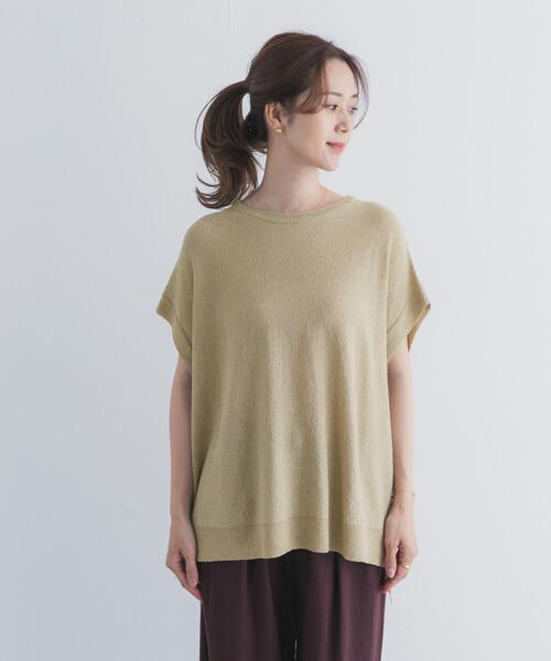URBAN RESEARCH DOORS(アーバンリサーチドアーズ)の「リネン混ブークレニットワイドプルオーバー(ニット/セーター・レディース・カーキ/ベージュ/ネイビー・FREE)」の11枚目の写真