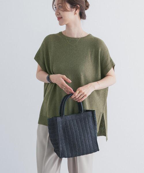 URBAN RESEARCH DOORS(アーバンリサーチドアーズ)の「リネン混ブークレニットワイドプルオーバー(ニット/セーター・レディース・カーキ/ベージュ/ネイビー・FREE)」の15枚目の写真
