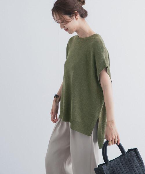 URBAN RESEARCH DOORS(アーバンリサーチドアーズ)の「リネン混ブークレニットワイドプルオーバー(ニット/セーター・レディース・カーキ/ベージュ/ネイビー・FREE)」の16枚目の写真