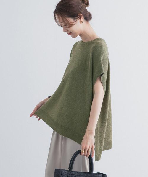 URBAN RESEARCH DOORS(アーバンリサーチドアーズ)の「リネン混ブークレニットワイドプルオーバー(ニット/セーター・レディース・カーキ/ベージュ/ネイビー・FREE)」の17枚目の写真