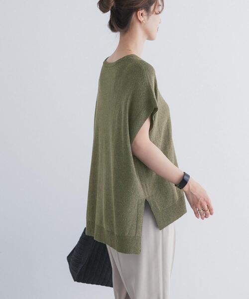 URBAN RESEARCH DOORS(アーバンリサーチドアーズ)の「リネン混ブークレニットワイドプルオーバー(ニット/セーター・レディース・カーキ/ベージュ/ネイビー・FREE)」の19枚目の写真
