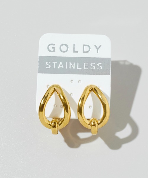 GOLDY(ゴールディ)の「【金属アレルギー軽減】ノット ドロップ ワンタッチ ステンレス ピアス(ピアス(両耳用)・レディース・シルバー/ゴールド・FREE)」の12枚目の写真