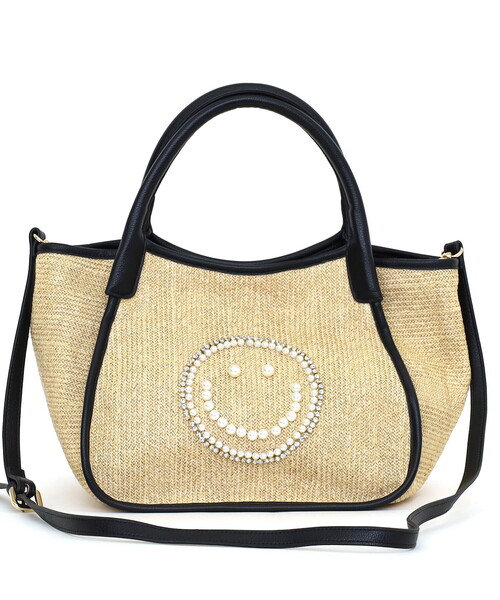COOCO(クーコ)の「SMILEY パール刺繍シート2WAYトートバッグ(トートバッグ・レディース・ブラック系/ブラック/ホワイト・FREE)」の12枚目の写真