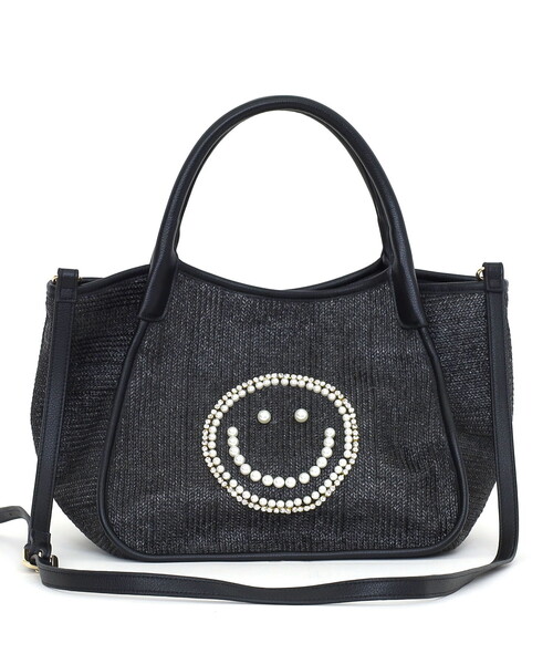 COOCO(クーコ)の「SMILEY パール刺繍シート2WAYトートバッグ(トートバッグ・レディース・ブラック系/ブラック/ホワイト・FREE)」の13枚目の写真
