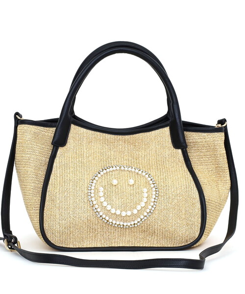 COOCO(クーコ)の「SMILEY パール刺繍シート2WAYトートバッグ(トートバッグ・レディース・ブラック系/ブラック/ホワイト・FREE)」の18枚目の写真
