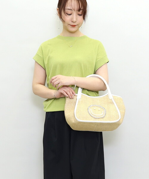 COOCO(クーコ)の「SMILEY パール刺繍シート2WAYトートバッグ(トートバッグ・レディース・ブラック系/ブラック/ホワイト・FREE)」の7枚目の写真