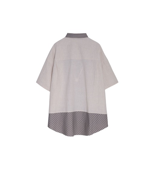 Nora Lily（ノラリリー）の「【Nora Lily】Crazy Pattern Check S/S Shirt（シャツ/ブラウス・メンズ・ダークグレー/アイボリー/グレー・FREE）」の5枚目の写真