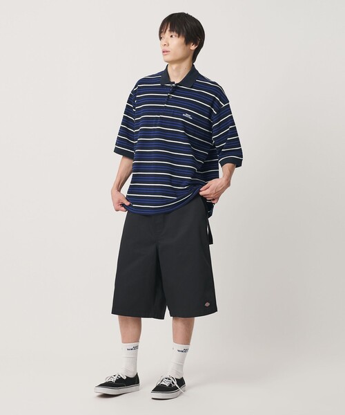 NICE WEATHER(ナイスウェザー)の「<NICE WEATHER>ボーダー ショートスリーブ ポロシャツ(ポロシャツ・メンズ・ライトブルー/ネイビー・M/S/L)」の5枚目の写真