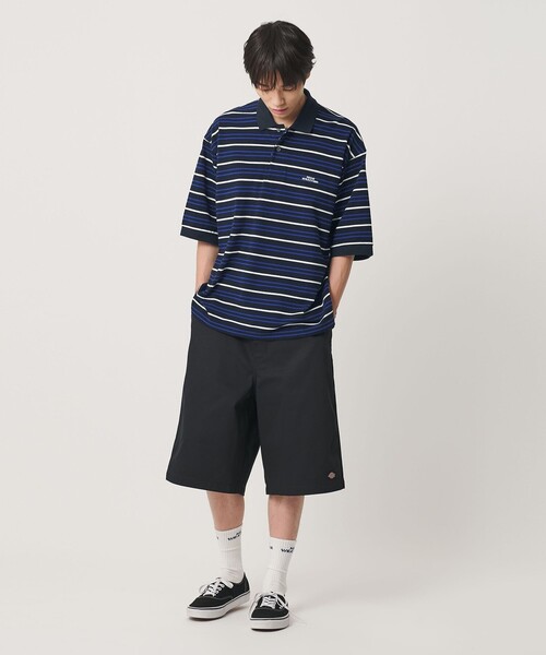 NICE WEATHER(ナイスウェザー)の「<NICE WEATHER>ボーダー ショートスリーブ ポロシャツ(ポロシャツ・メンズ・ライトブルー/ネイビー・M/S/L)」の7枚目の写真