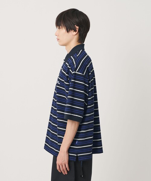 NICE WEATHER(ナイスウェザー)の「<NICE WEATHER>ボーダー ショートスリーブ ポロシャツ(ポロシャツ・メンズ・ライトブルー/ネイビー・M/S/L)」の9枚目の写真