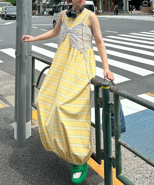 Alley Tokyo(アリートーキョー)の「楽チンボーダーワンピ(ワンピース・レディース・イエロー/サックスブルー・FREE)」の7枚目の写真