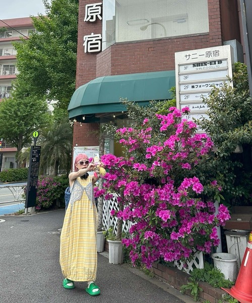 Alley Tokyo(アリートーキョー)の「楽チンボーダーワンピ(ワンピース・レディース・イエロー/サックスブルー・FREE)」の8枚目の写真
