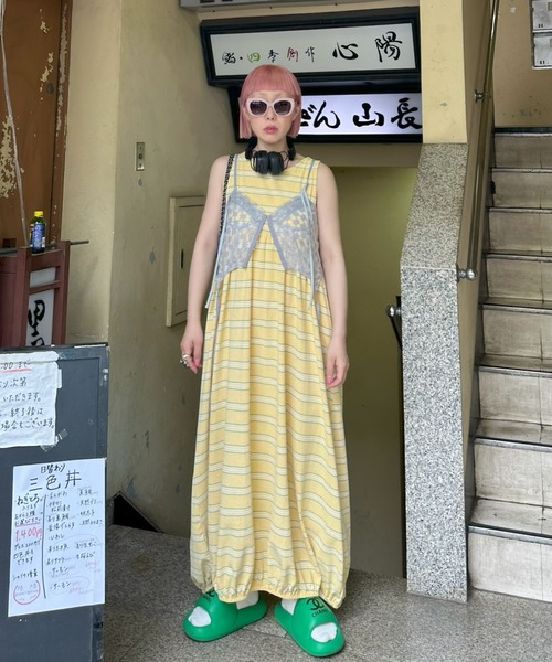 Alley Tokyo(アリートーキョー)の「楽チンボーダーワンピ(ワンピース・レディース・イエロー/サックスブルー・FREE)」の11枚目の写真