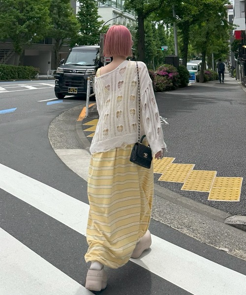 Alley Tokyo(アリートーキョー)の「楽チンボーダーワンピ(ワンピース・レディース・イエロー/サックスブルー・FREE)」の9枚目の写真