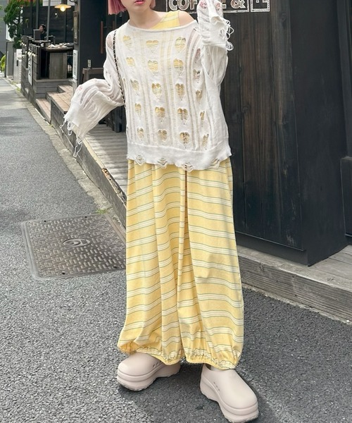 Alley Tokyo(アリートーキョー)の「楽チンボーダーワンピ(ワンピース・レディース・イエロー/サックスブルー・FREE)」の12枚目の写真