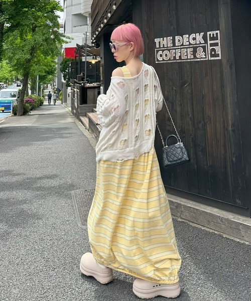 Alley Tokyo(アリートーキョー)の「楽チンボーダーワンピ(ワンピース・レディース・イエロー/サックスブルー・FREE)」の13枚目の写真