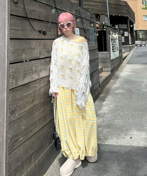 Alley Tokyo(アリートーキョー)の「楽チンボーダーワンピ(ワンピース・レディース・イエロー/サックスブルー・FREE)」の16枚目の写真