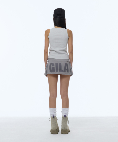 GILAARCHIVE(ギラアーカイブ)の「STUD PATCH LOGO DYED SLEEVELESS_BEIGE(Tシャツ/カットソー・レディース・その他・FREE)」の4枚目の写真