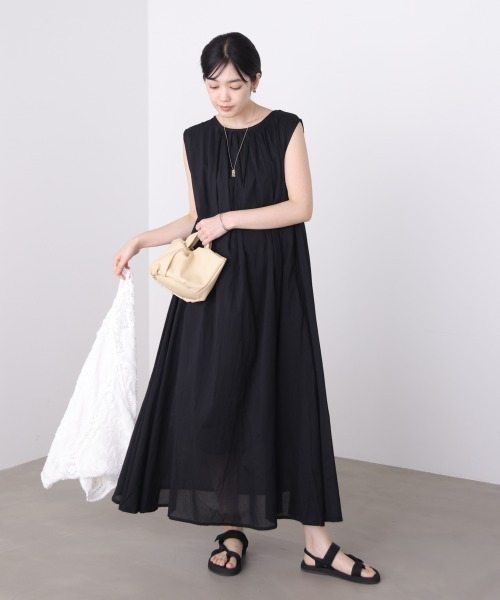 Bou Jeloud（ブージュルード）の「コットンボイルカラーロングワンピース（ワンピース・レディース・ブラック/パープル/ライム・38）」の5枚目の写真