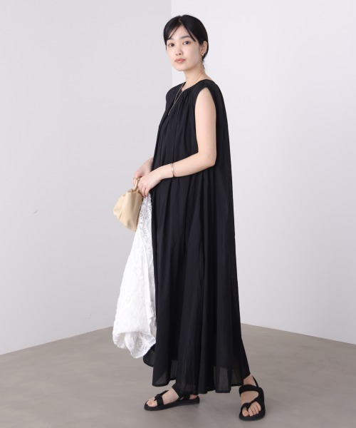 Bou Jeloud（ブージュルード）の「コットンボイルカラーロングワンピース（ワンピース・レディース・ブラック/パープル/ライム・38）」の9枚目の写真