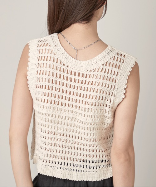 OFROOM(オフルーム)の「Crochet Open Front Vest|クロシェオープンフロントベスト(ベスト・レディース・ベージュ/ホワイト・FREE)」の17枚目の写真