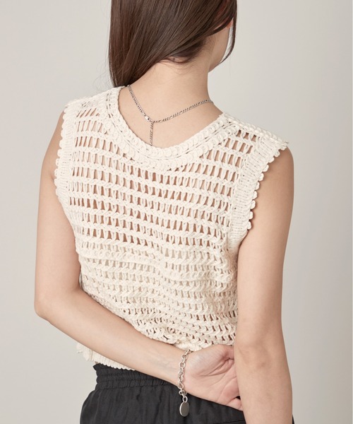 OFROOM(オフルーム)の「Crochet Open Front Vest|クロシェオープンフロントベスト(ベスト・レディース・ベージュ/ホワイト・FREE)」の18枚目の写真
