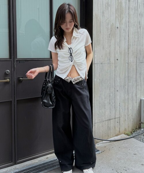 mline（エムライン）の「[mline]フリンジカーゴパンツ（その他パンツ・レディース・ブラック/グレー/ベージュ・1/2）」の6枚目の写真