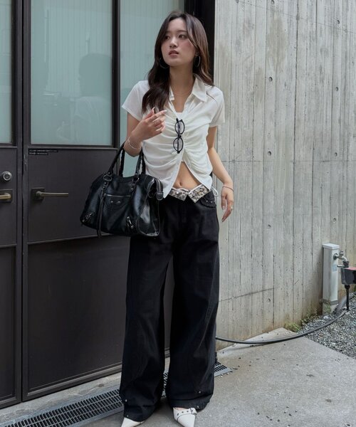 mline（エムライン）の「[mline]フリンジカーゴパンツ（その他パンツ・レディース・ブラック/グレー/ベージュ・1/2）」の7枚目の写真