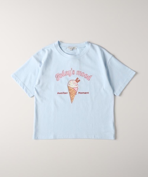 Right-on(ライトオン)の「【VIVIAN BLUE】接触冷感プリントTシャツ(Tシャツ/カットソー・キッズ・ダークグレー/ホワイト/サックスブルー/ライラック・110/120/130/140/150/160)」の3枚目の写真
