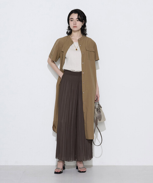 K.T KIYOKO TAKASE（キヨコタカセ）の「〔 TALLサイズ 〕 タイプライター ロングシャツドレス（ワンピース・レディース・キャメル/チャコール/ネイビー・15号/13号）」の16枚目の写真