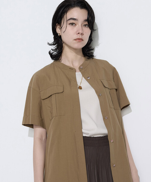K.T KIYOKO TAKASE（キヨコタカセ）の「〔 TALLサイズ 〕 タイプライター ロングシャツドレス（ワンピース・レディース・キャメル/チャコール/ネイビー・15号/13号）」の20枚目の写真