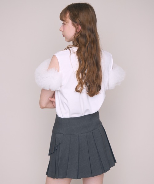 Noelie(ノエリー)の「チュールギャザーTee(Tシャツ/カットソー・レディース・ホワイト/ブラック・FREE)」の10枚目の写真