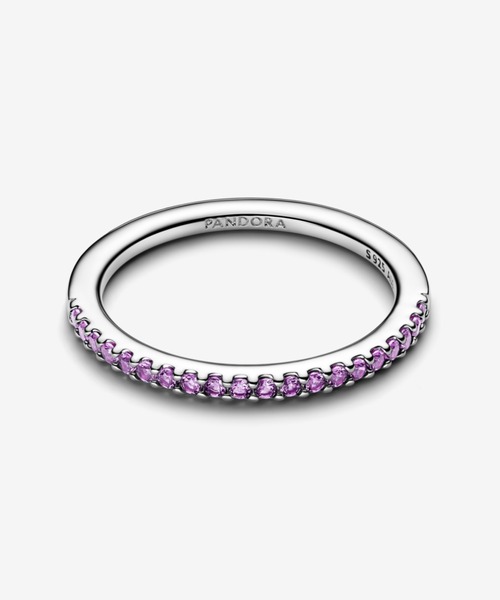 PANDORA(パンドラ)の「スパークリング パープル ハーフ エタニティ バンド リング(リング・レディース・シルバー・60/58/56/54/52/50/48)」の2枚目の写真