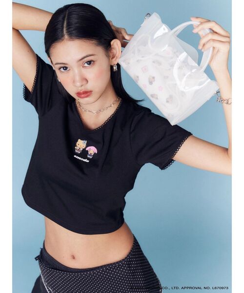 sanrio(サンリオ)の「【日焼けHello Kitty&My Melody×EMODA】MINI LACE T/S(Tシャツ/カットソー・レディース・ブラック/グレー/ブルー・FREE)」の10枚目の写真