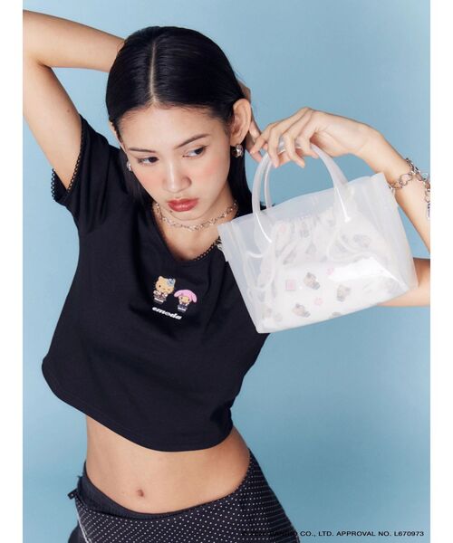 sanrio(サンリオ)の「【日焼けHello Kitty&My Melody×EMODA】MINI LACE T/S(Tシャツ/カットソー・レディース・ブラック/グレー/ブルー・FREE)」の9枚目の写真