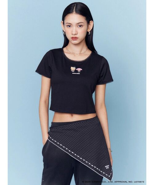 sanrio(サンリオ)の「【日焼けHello Kitty&My Melody×EMODA】MINI LACE T/S(Tシャツ/カットソー・レディース・ブラック/グレー/ブルー・FREE)」の7枚目の写真