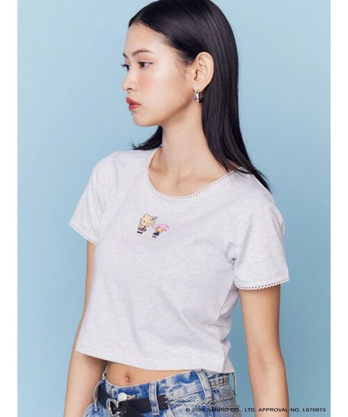 sanrio(サンリオ)の「【日焼けHello Kitty&My Melody×EMODA】MINI LACE T/S(Tシャツ/カットソー・レディース・ブラック/グレー/ブルー・FREE)」の15枚目の写真