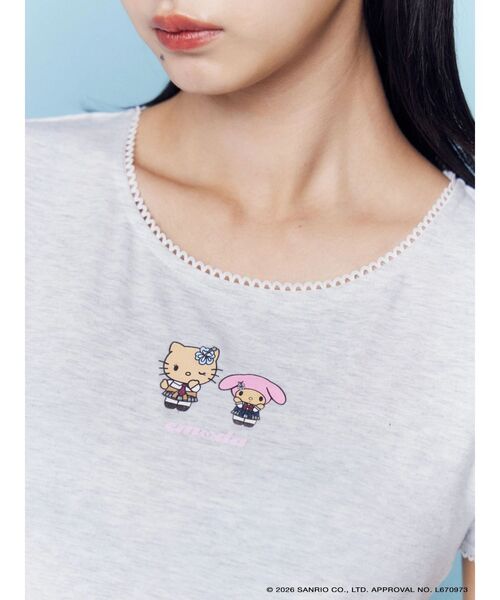sanrio(サンリオ)の「【日焼けHello Kitty&My Melody×EMODA】MINI LACE T/S(Tシャツ/カットソー・レディース・ブラック/グレー/ブルー・FREE)」の13枚目の写真