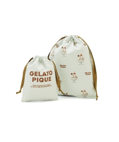 HIGH CALORIE柄巾着セット（ポーチ）｜gelato pique（ジェラートピケ